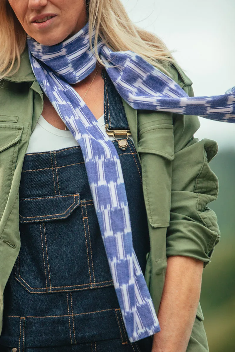 Damsons Block Scarf Light Blue sold by &SONS product image thumbnail 2