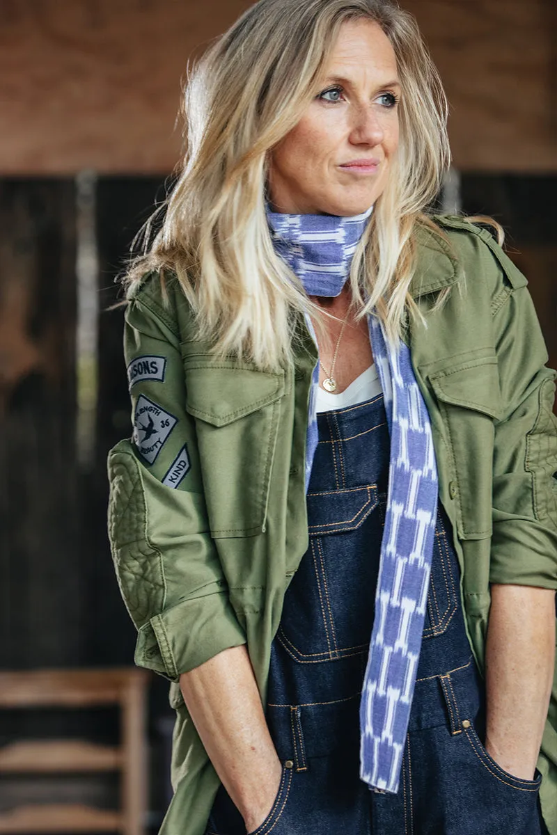 Damsons Block Scarf Light Blue sold by &SONS product image thumbnail 4