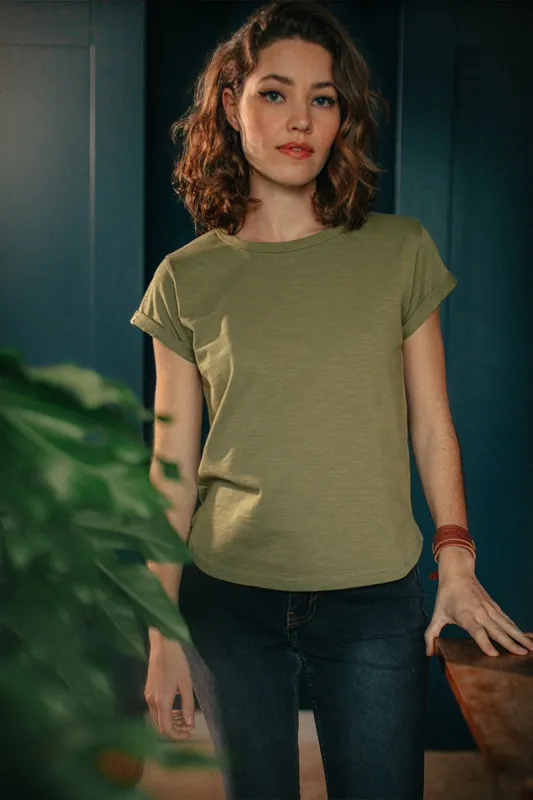 Damsons Rock T-Shirt Army Green made by &SONS