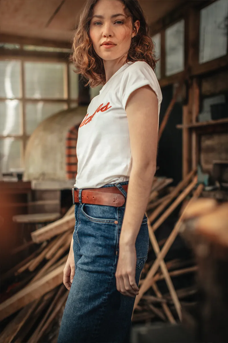 Damsons Red Logo T-Shirt White sold by &SONS product image thumbnail 3