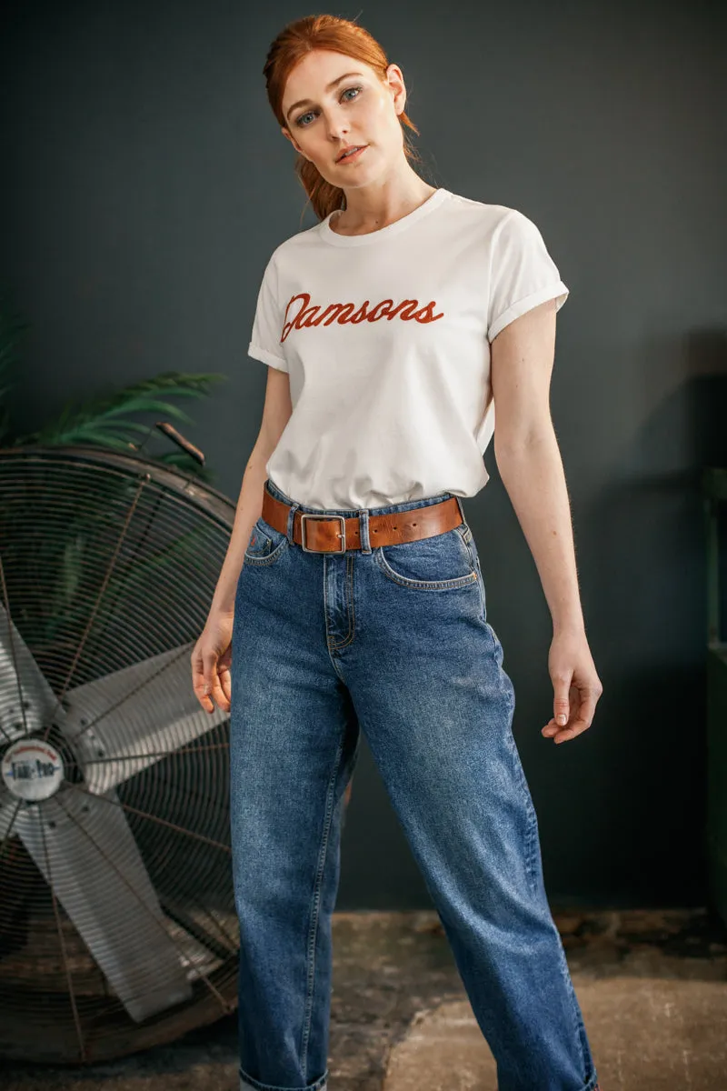 Damsons Red Logo T-Shirt White sold by &SONS product image thumbnail 2