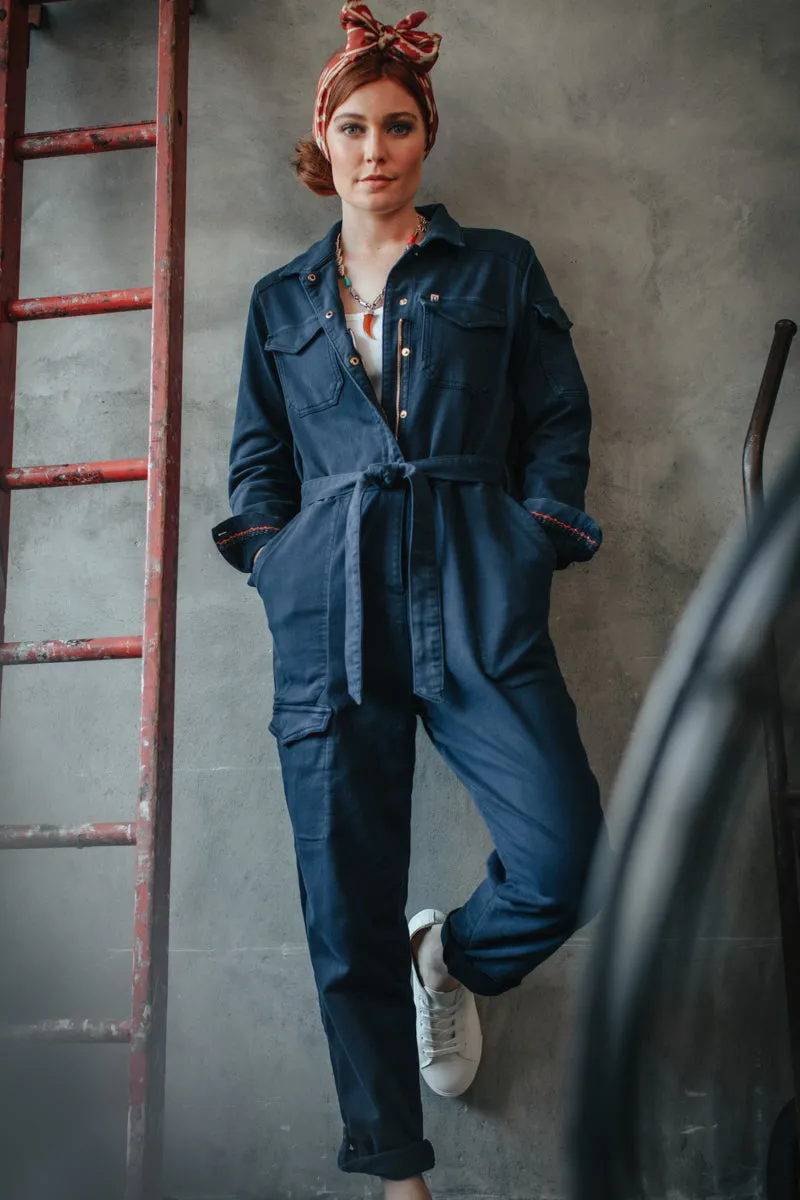 Damsons Sky Jumpsuit Utility Navy sold by &SONS product image thumbnail 5