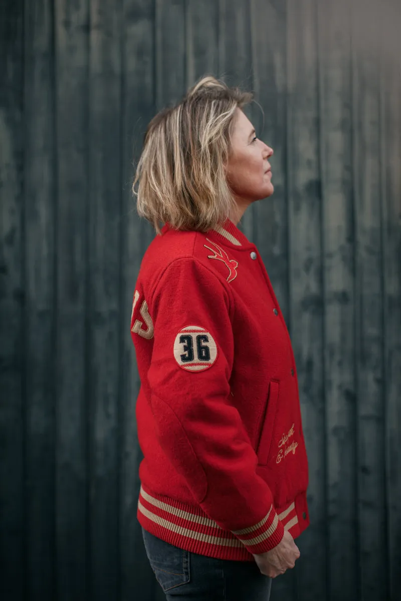 Damsons Nancy Baseball Jacket Vintage Red sold by &SONS product image thumbnail 5