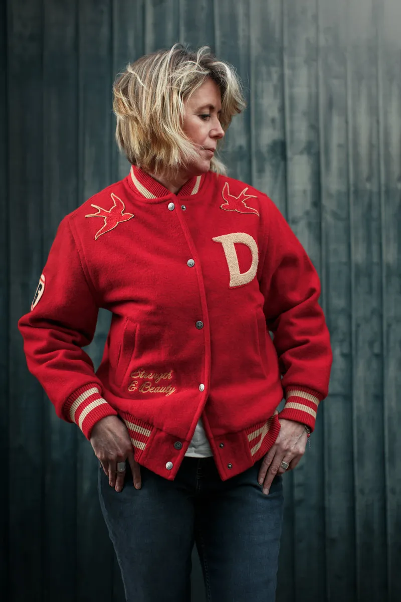 Damsons Nancy Baseball Jacket Vintage Red sold by &SONS product image thumbnail 2