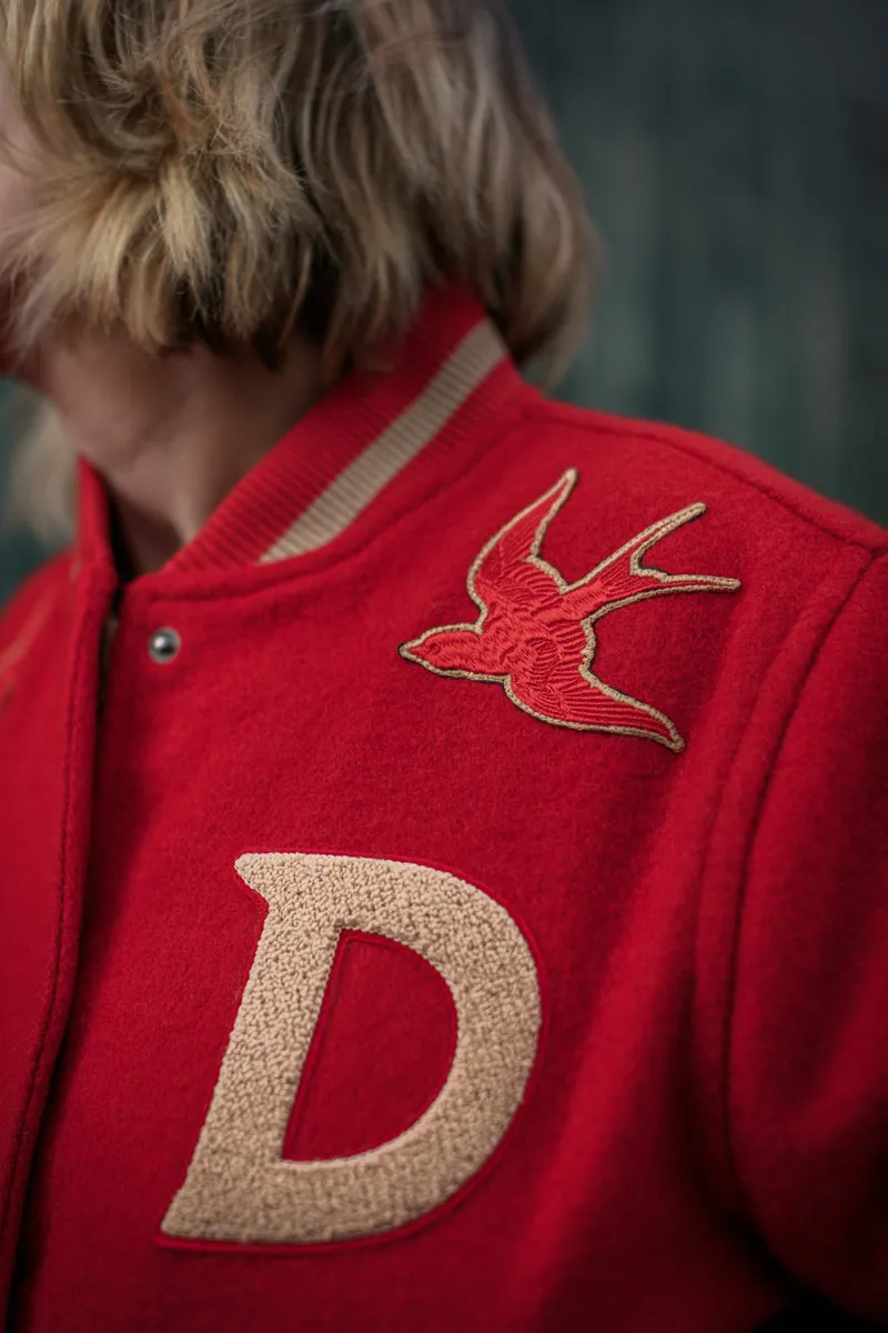 Damsons Nancy Baseball Jacket Vintage Red sold by &SONS product image thumbnail 3