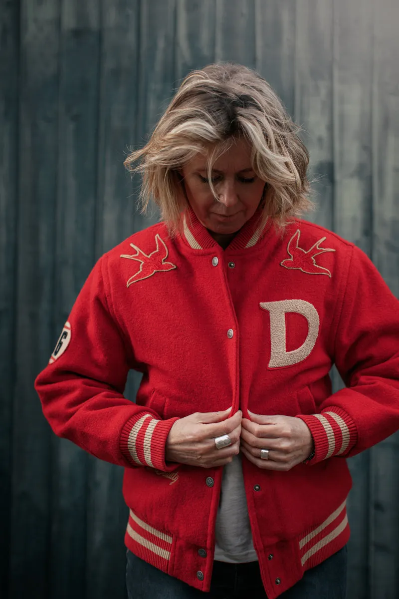 Damsons Nancy Baseball Jacket Vintage Red sold by &SONS product image thumbnail 4