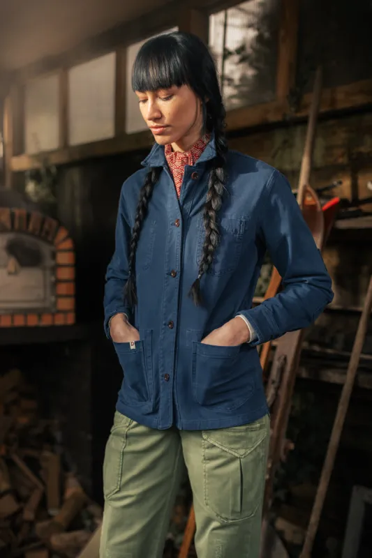 Damsons Meadow Chore Jacket Blue made by &SONS