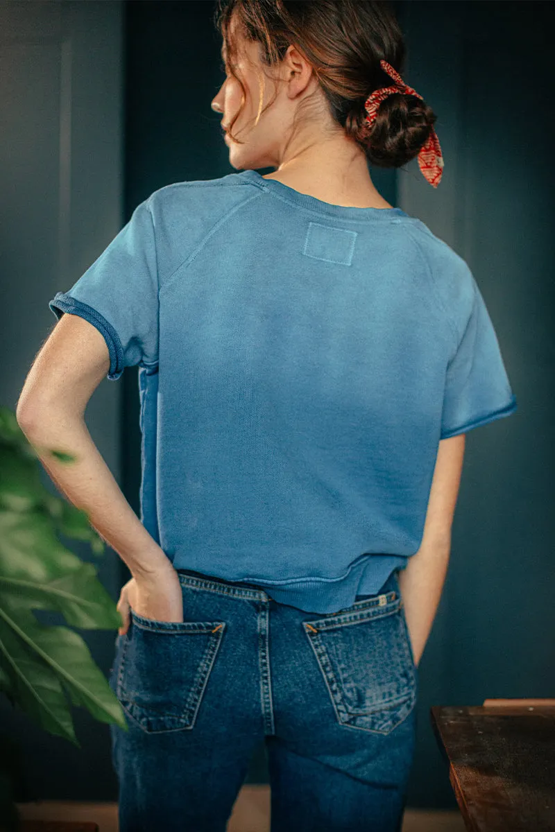 Damsons Cut Crew Sweatshirt Blue Ombrë sold by &SONS product image thumbnail 4