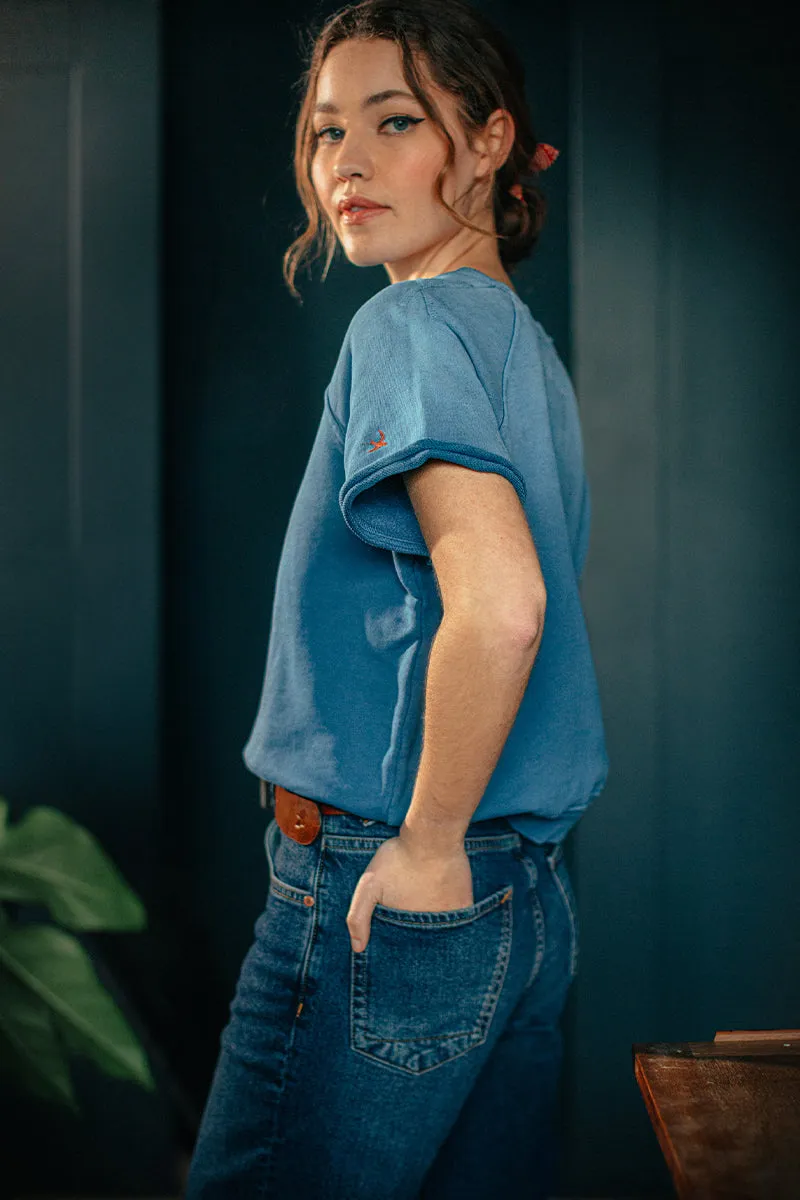 Damsons Cut Crew Sweatshirt Blue Ombrë sold by &SONS product image thumbnail 5