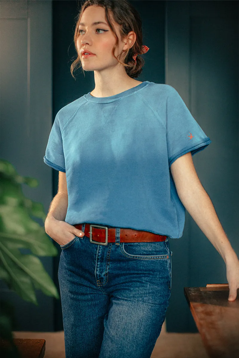 Damsons Cut Crew Sweatshirt Blue Ombrë sold by &SONS product image thumbnail 3