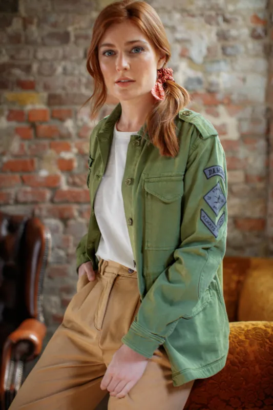 Damsons Combat Jacket Army Green made by &SONS