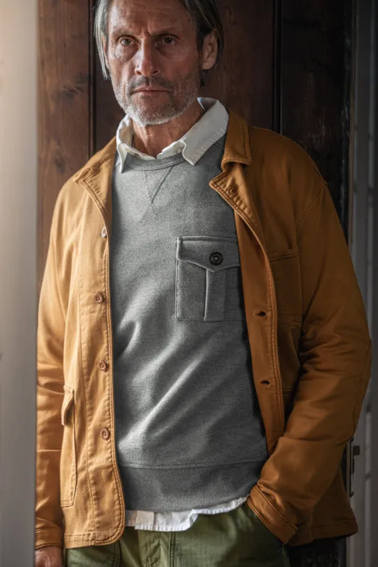 &SONS Baton Raglan Sweatshirt Grey Marl sold by &SONS