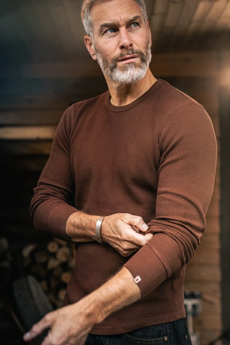 &SONS Base Waffle Crew Neck Chocolate Brown sold by &SONS