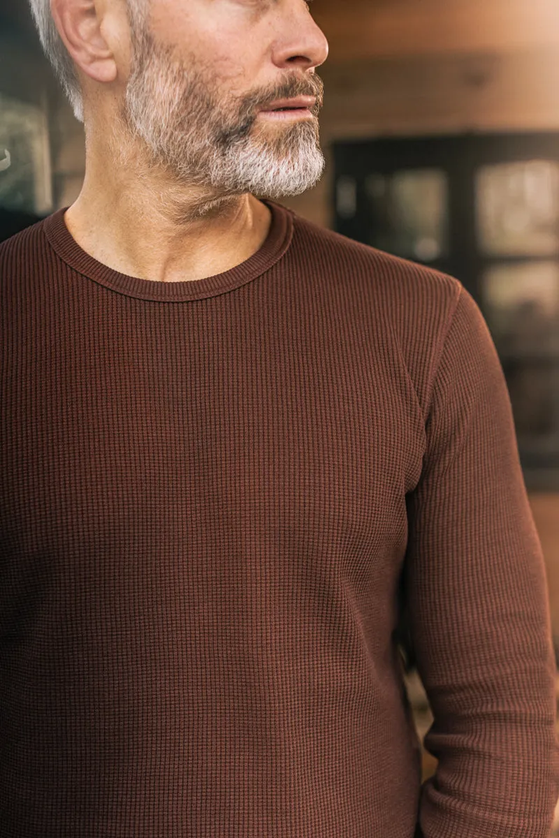 &SONS Base Waffle Crew Neck Chocolate Brown sold by &SONS product image thumbnail 4