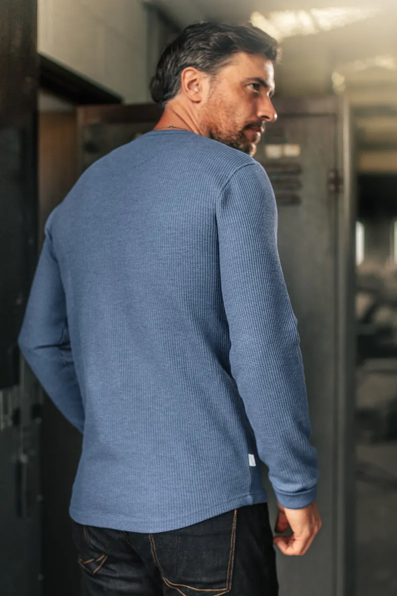 &SONS Glen Pocket Waffle Crew Sky Blue Marl sold by &SONS product image thumbnail 2