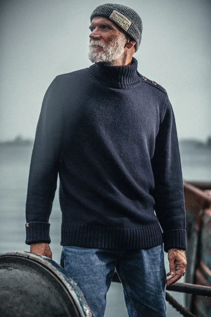 &SONS Ahab Submariner Rollneck Jumper Navy sold by &SONS product image thumbnail 3