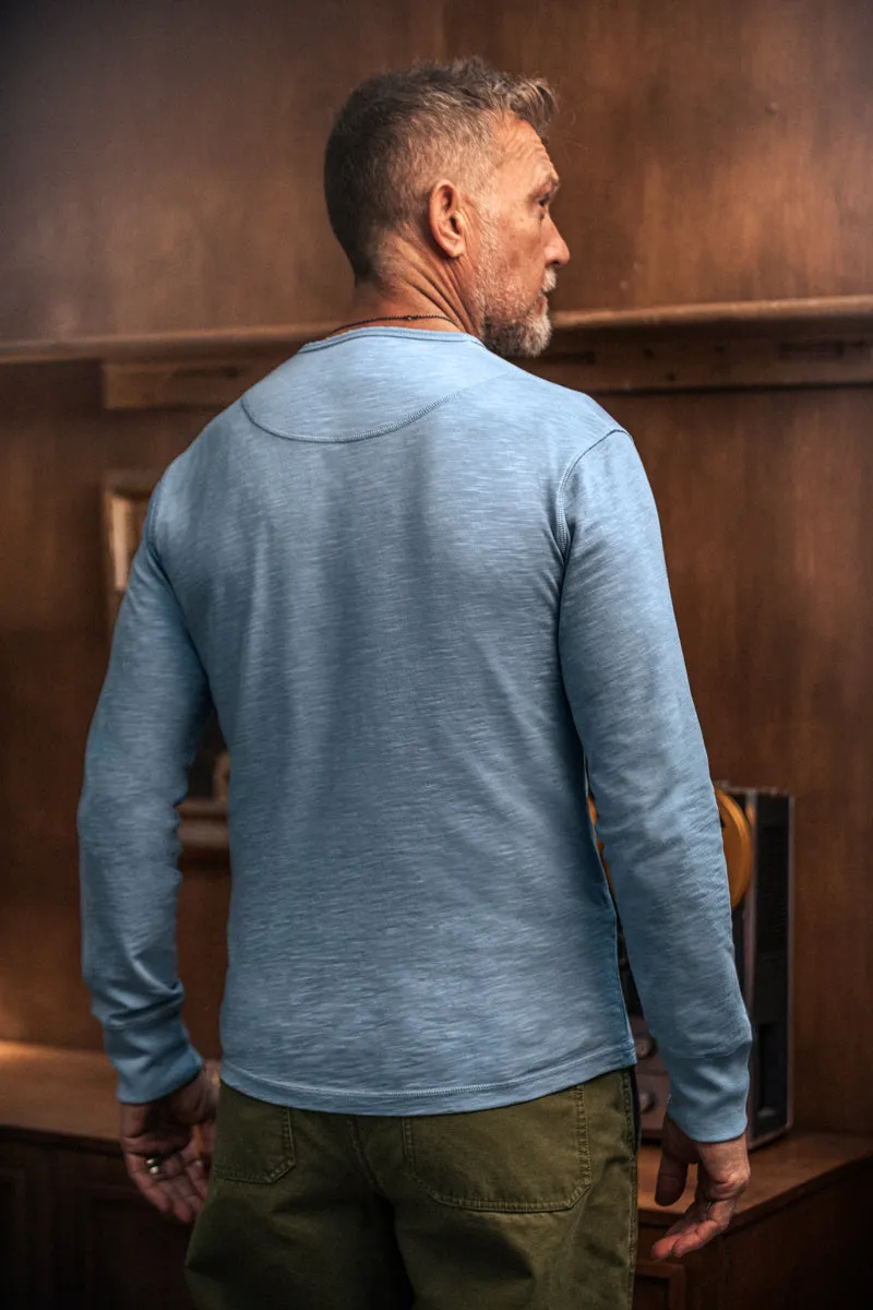 Nimbus Raw Collar Henley Blue sold by &SONS product image thumbnail 3