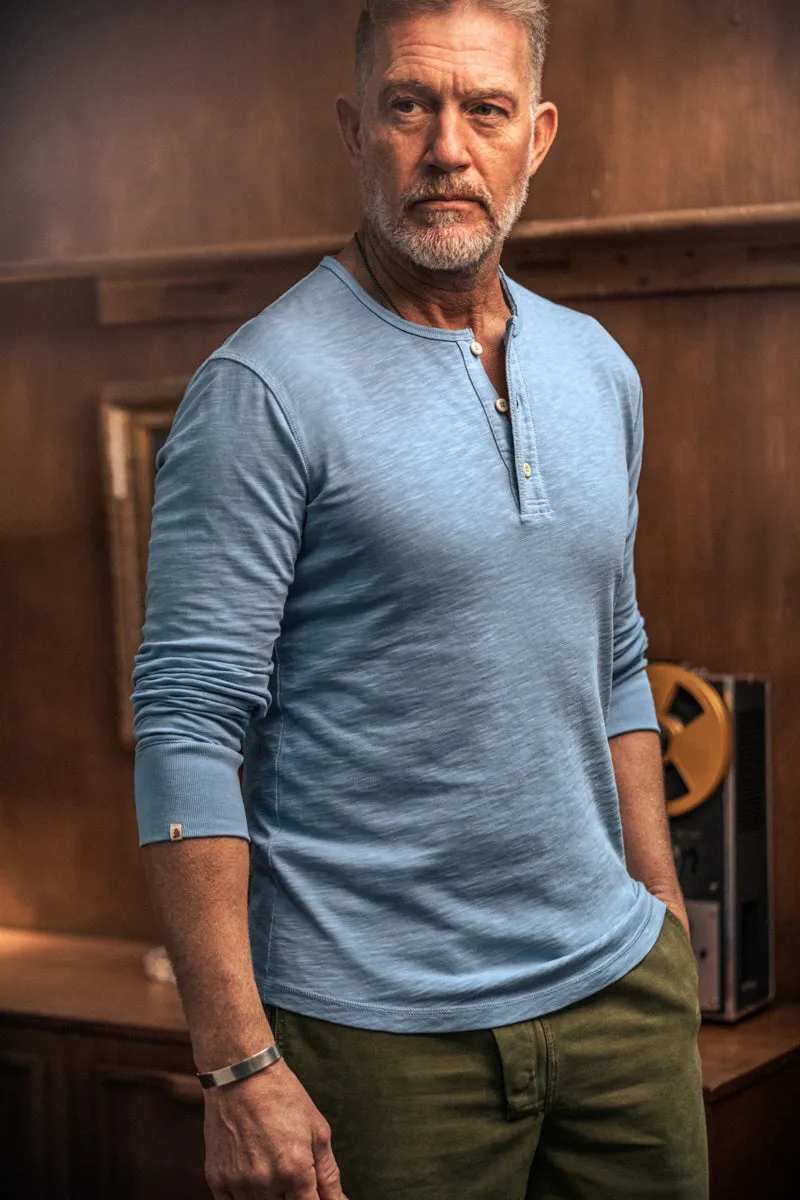 Nimbus Raw Collar Henley Blue sold by &SONS product image thumbnail 4