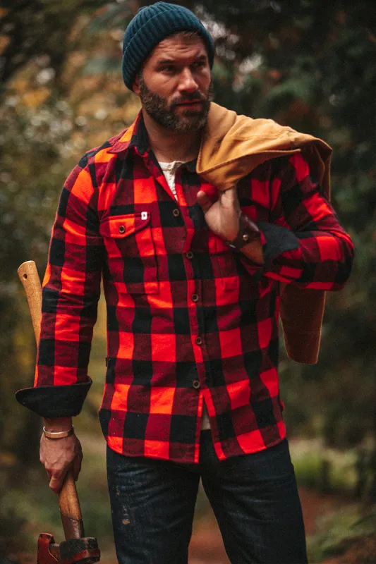 YUKON Flannel Field Shirt Red sold by &SONS