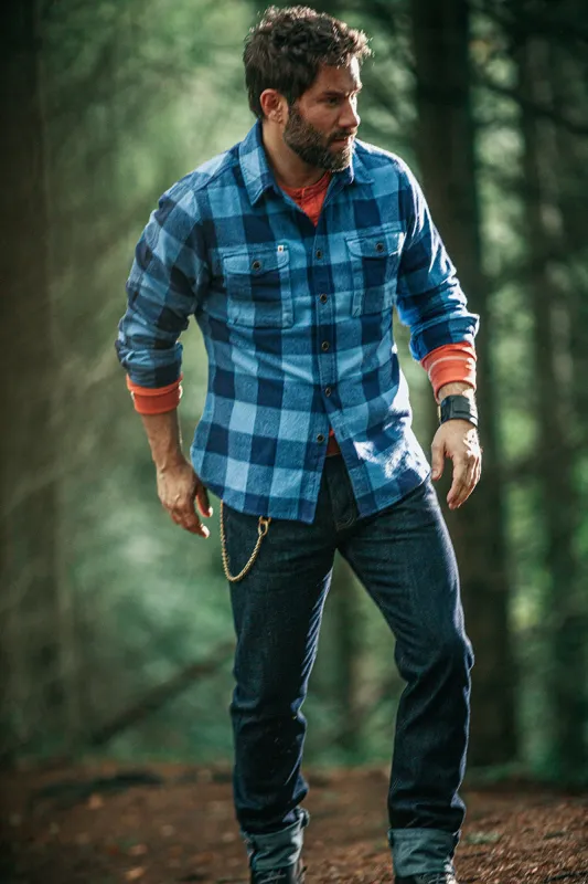 Yukon Flannel Field Shirt Blue sold by &SONS