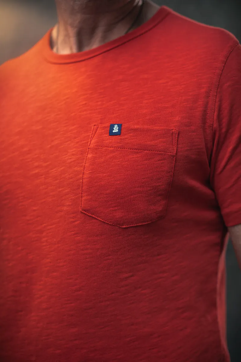 Slub Pocket T-shirt Red sold by &SONS product image thumbnail 4