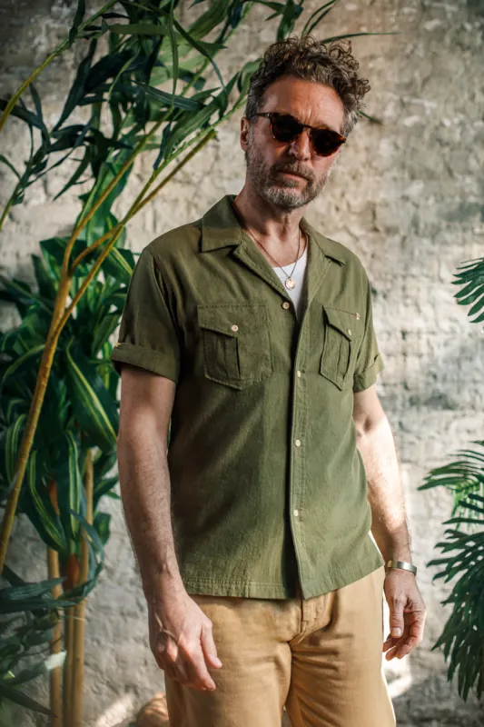 &SONS Coast Shirt Army Green made by &SONS