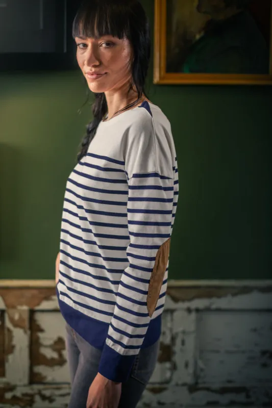 Damsons Jean Breton Top Navy sold by &SONS