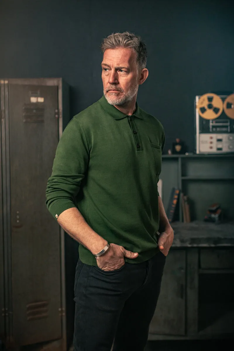 Cedar Knitted Polo Green sold by &SONS product image thumbnail 4