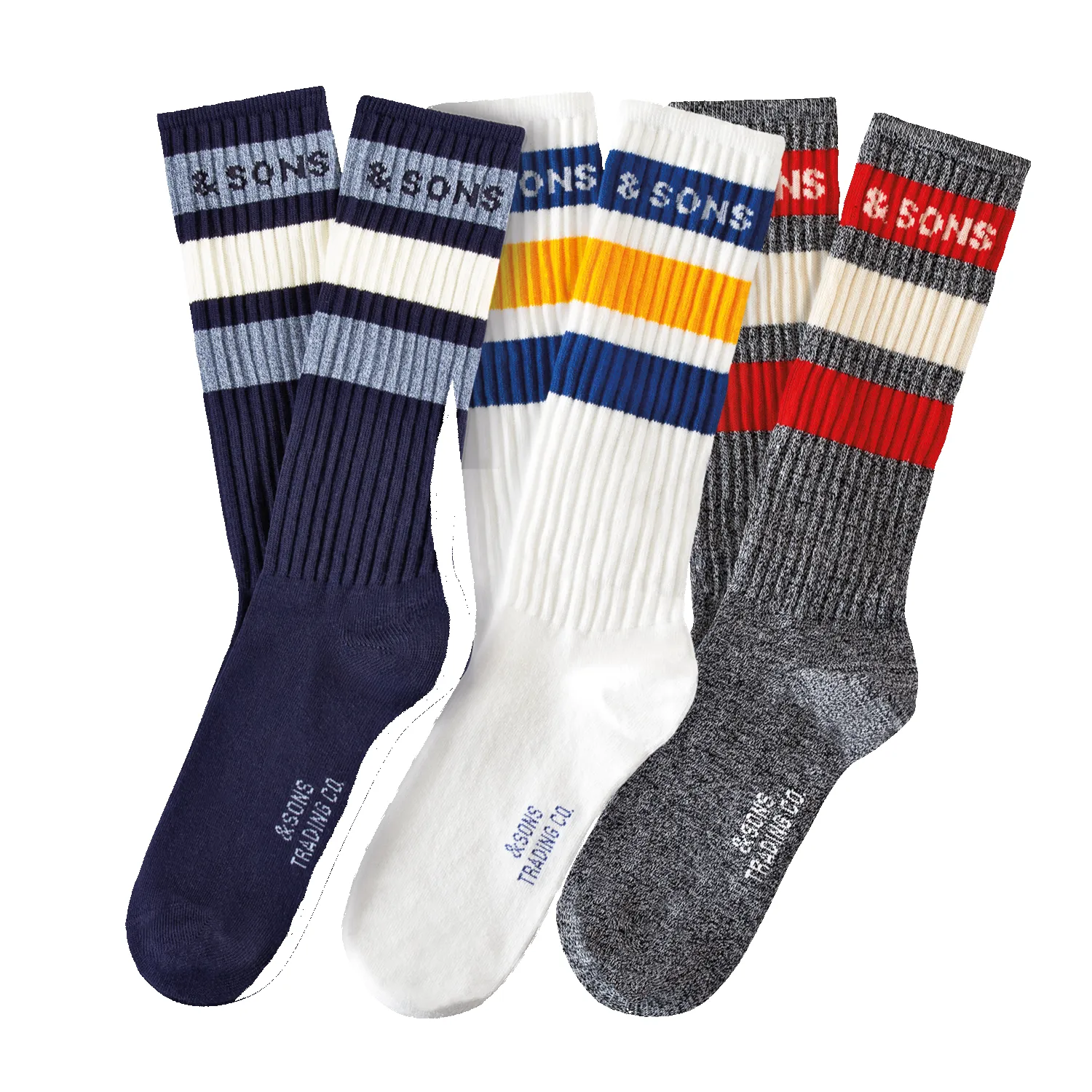 Socks 3 Pack – White/Grey/Navy sold by &SONS product image thumbnail 4