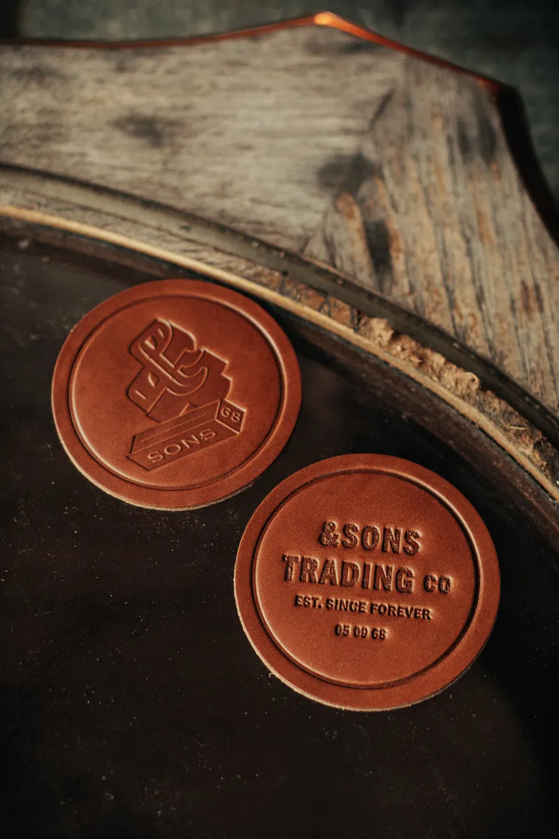 &SONS Leather Coasters Tan sold by &SONS product image thumbnail 2