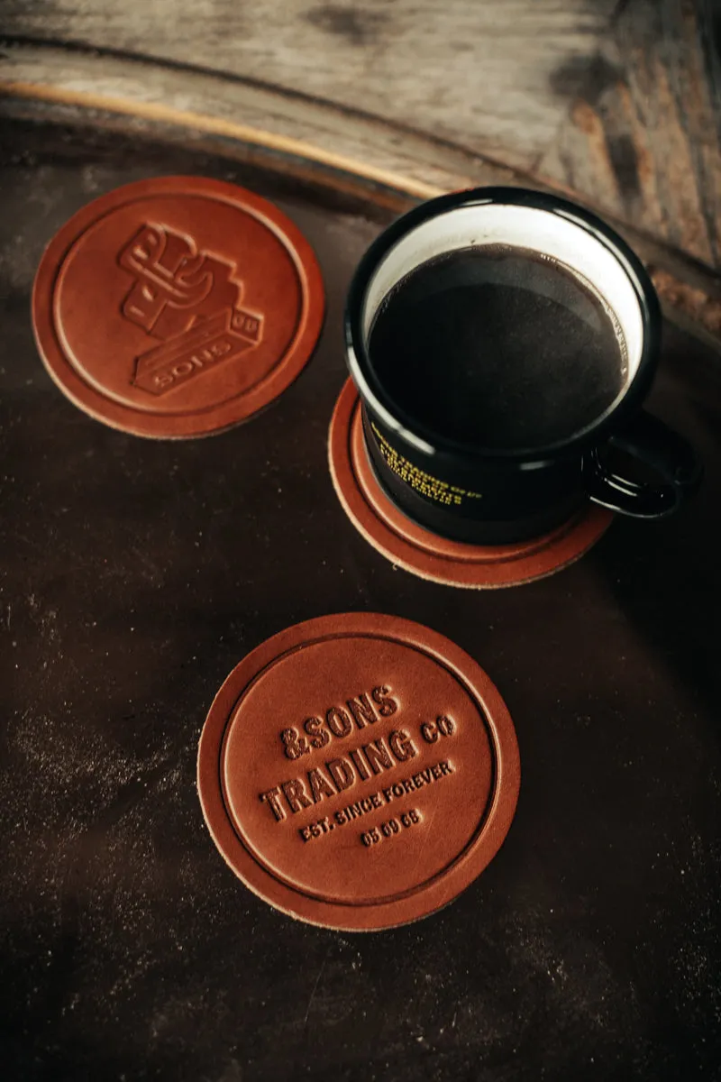 &SONS Leather Coasters Tan sold by &SONS product image thumbnail 3
