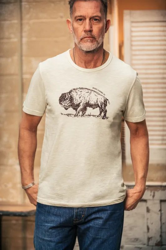 Bison Slub T-Shirt Raw sold by &SONS
