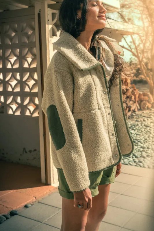 Damsons Borg Fleece Jacket Natural made by &SONS