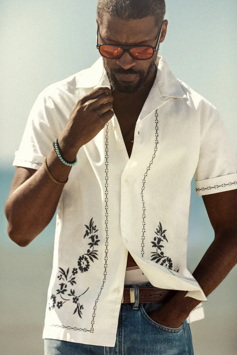 Luca Embroidered Shirt Natural sold by &SONS product image thumbnail 2