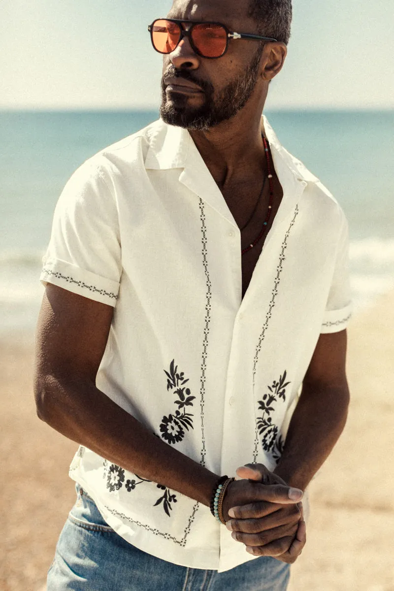Luca Embroidered Shirt Natural sold by &SONS product image thumbnail 4