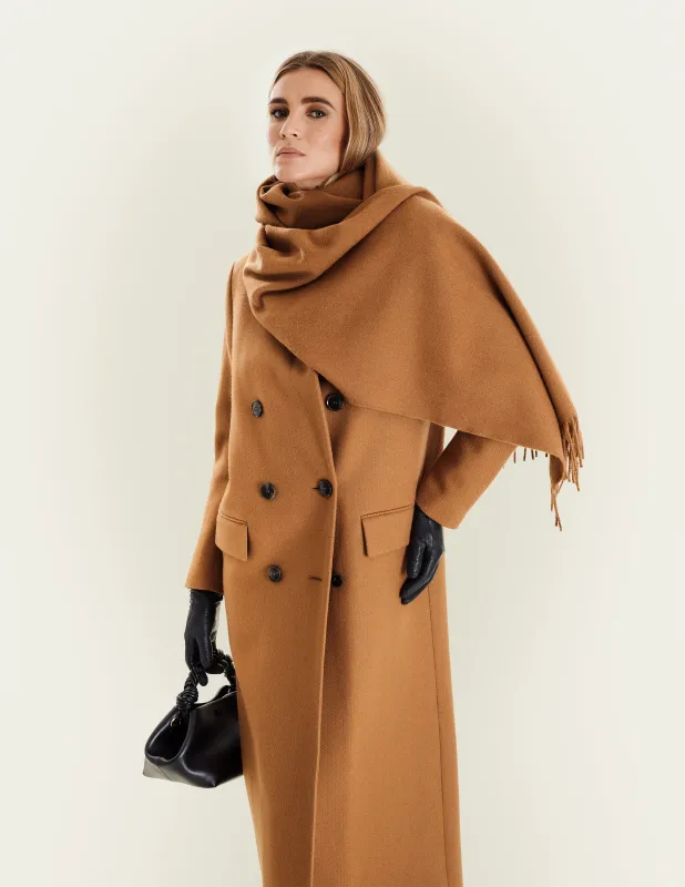 COCOON SCARF IN CAMEL sold by The Landskein