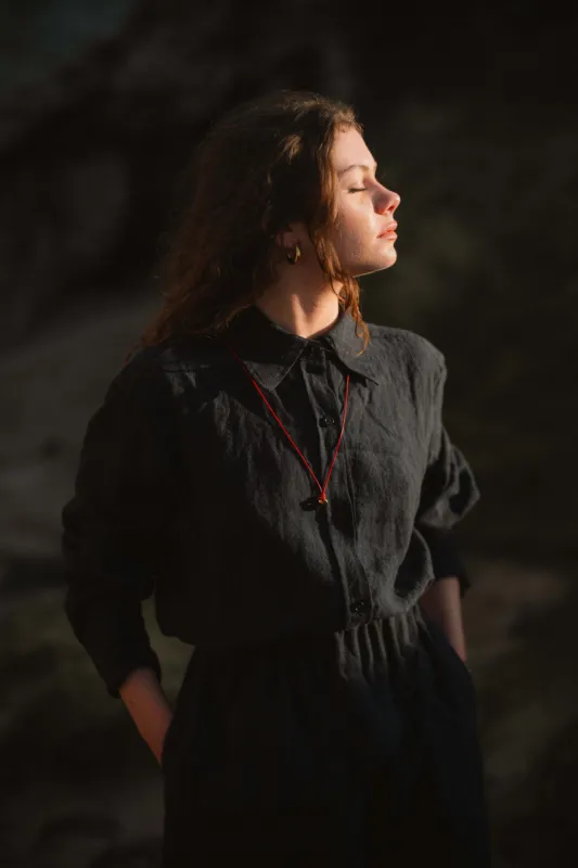 GUIDE SHIRT - NAVY STRIPE made by Kindred of Ireland