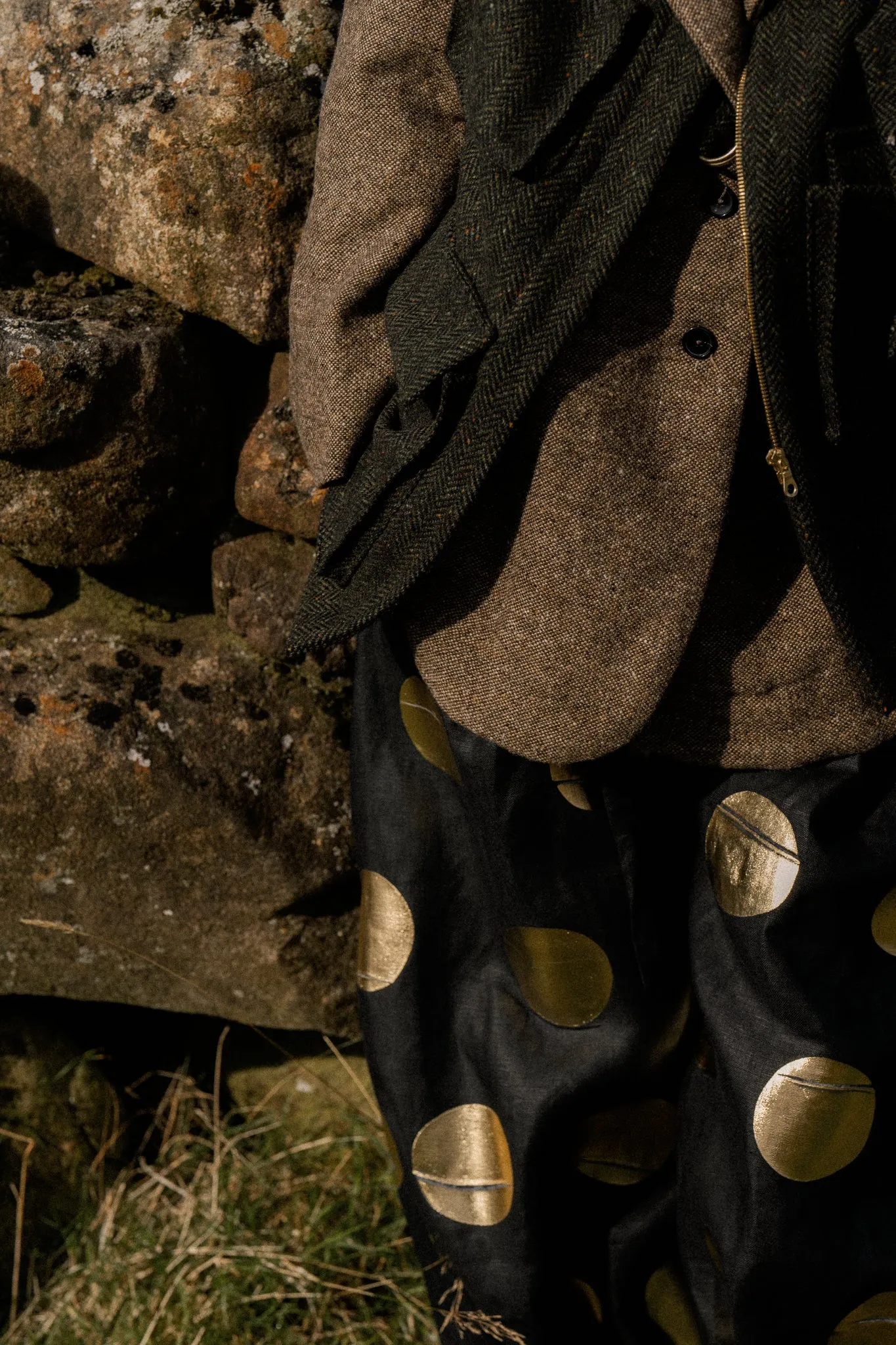 ASYMMETRIC TWEED GILET | GREEN sold by Kindred of Ireland product image thumbnail 3