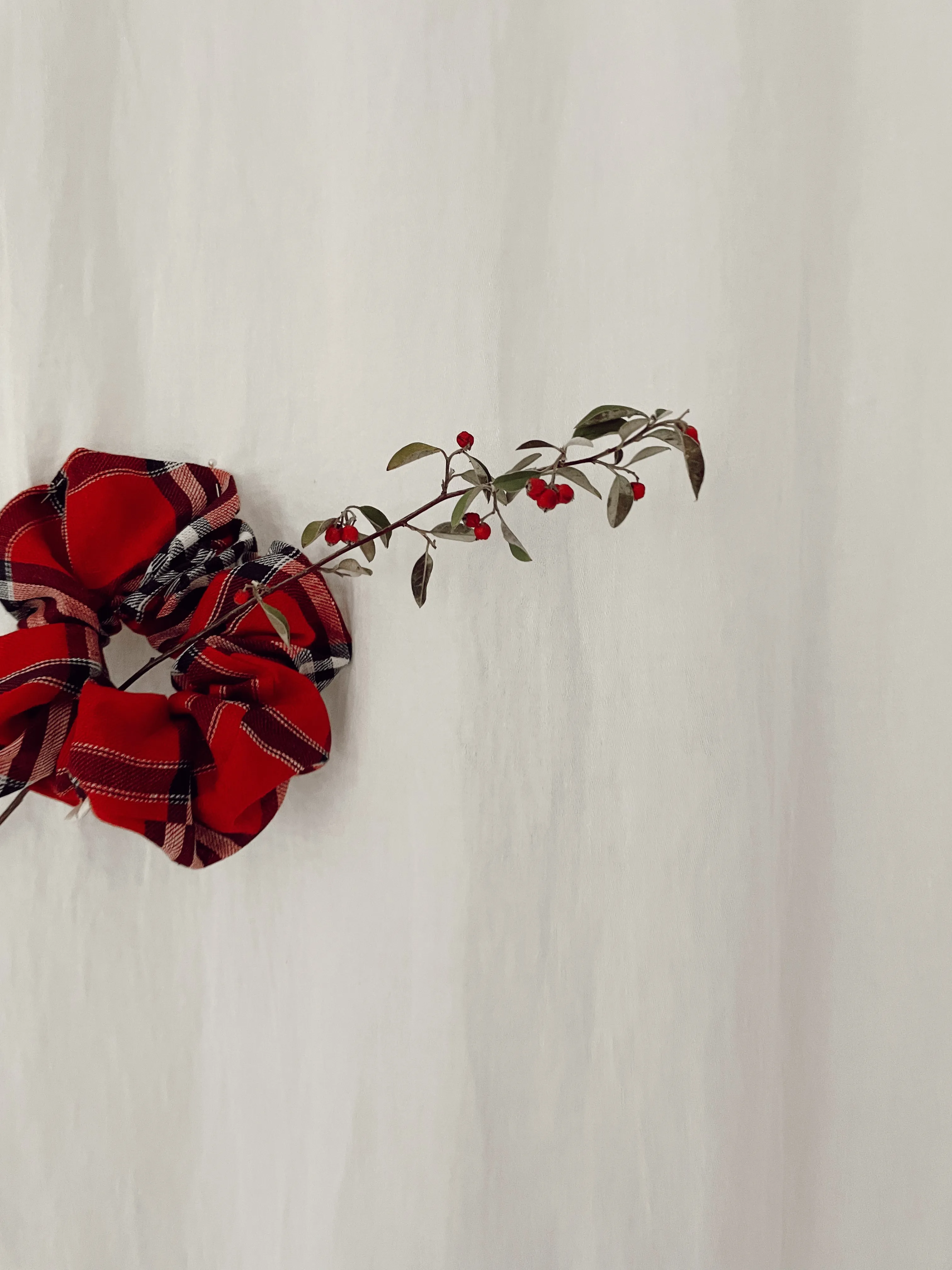 RED TARTAN SCRUNCHIE sold by Kindred of Ireland product image thumbnail 2