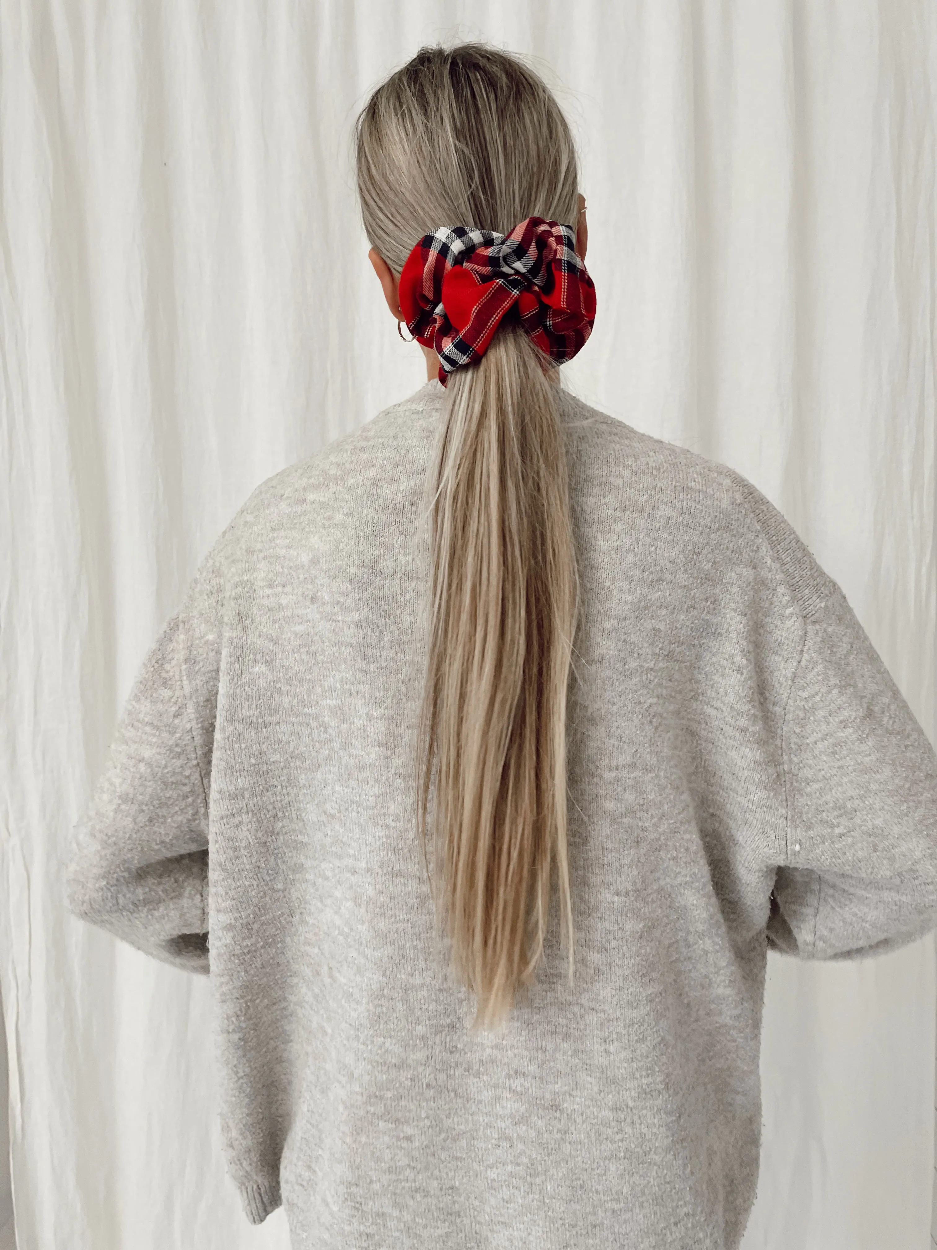 RED TARTAN SCRUNCHIE sold by Kindred of Ireland product image thumbnail 3
