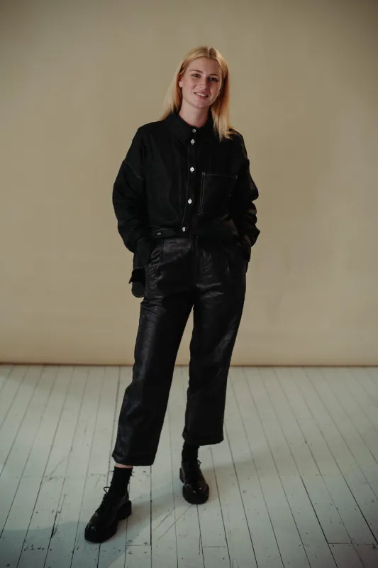 SUIT TROUSER | BLACK BEETLED made by Kindred of Ireland