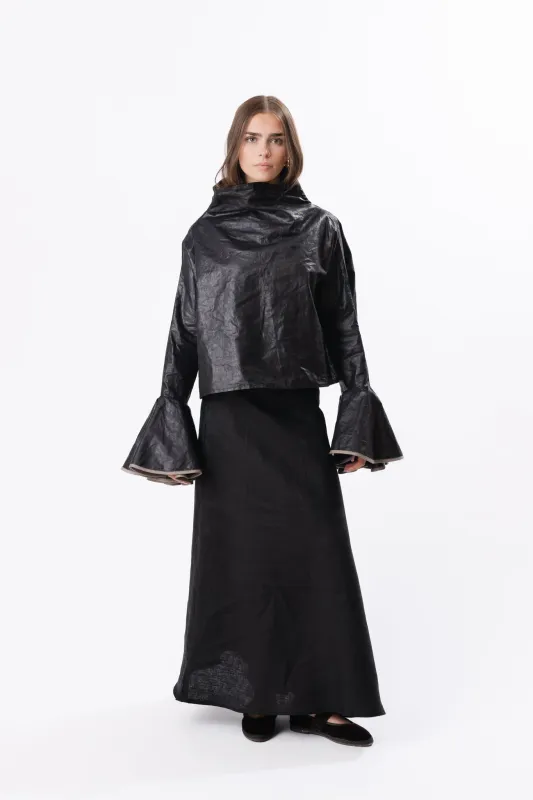 POLO NECK | BLACK BEETLED made by Kindred of Ireland