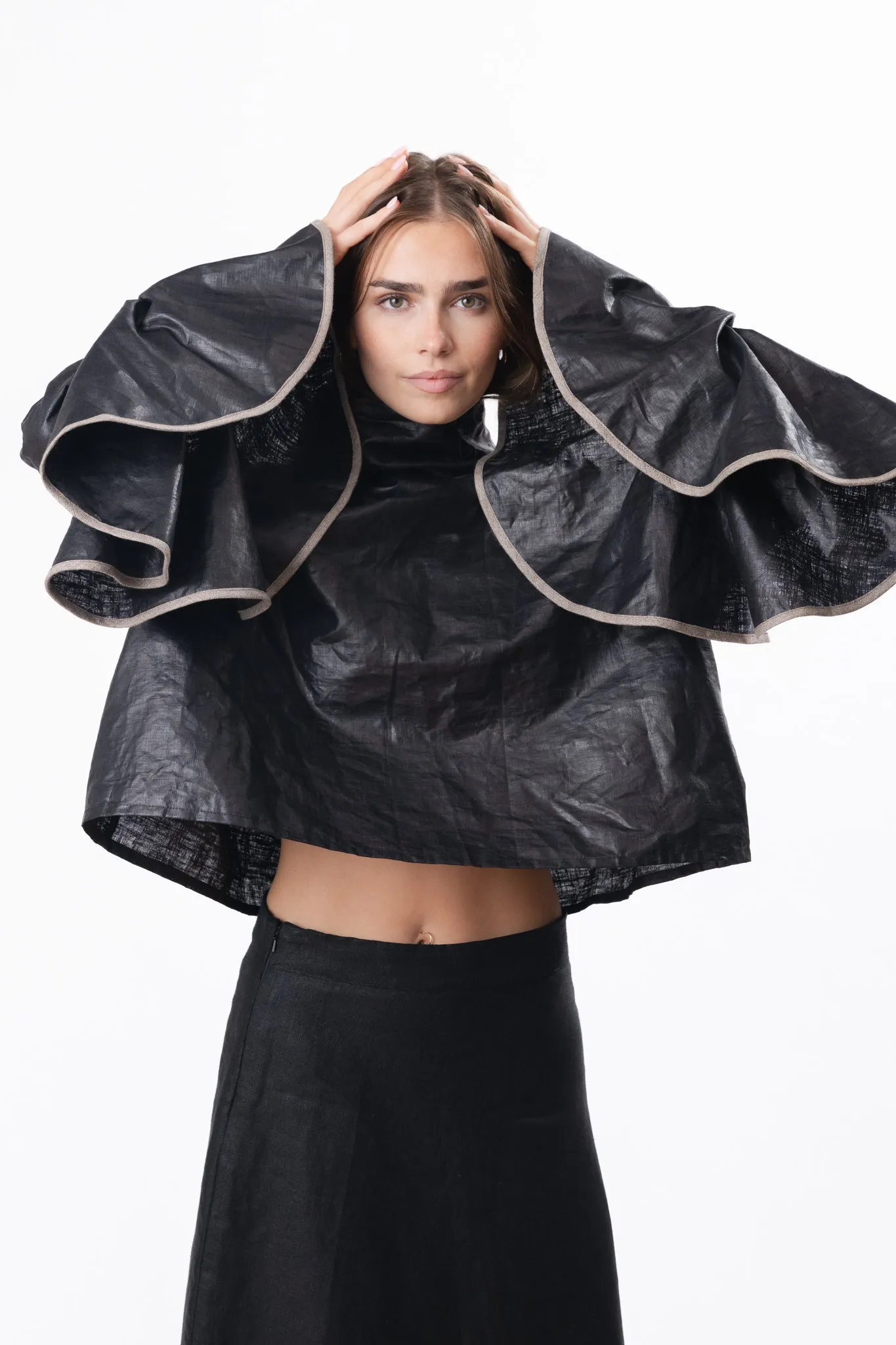 POLO NECK | BLACK BEETLED sold by Kindred of Ireland product image thumbnail 3