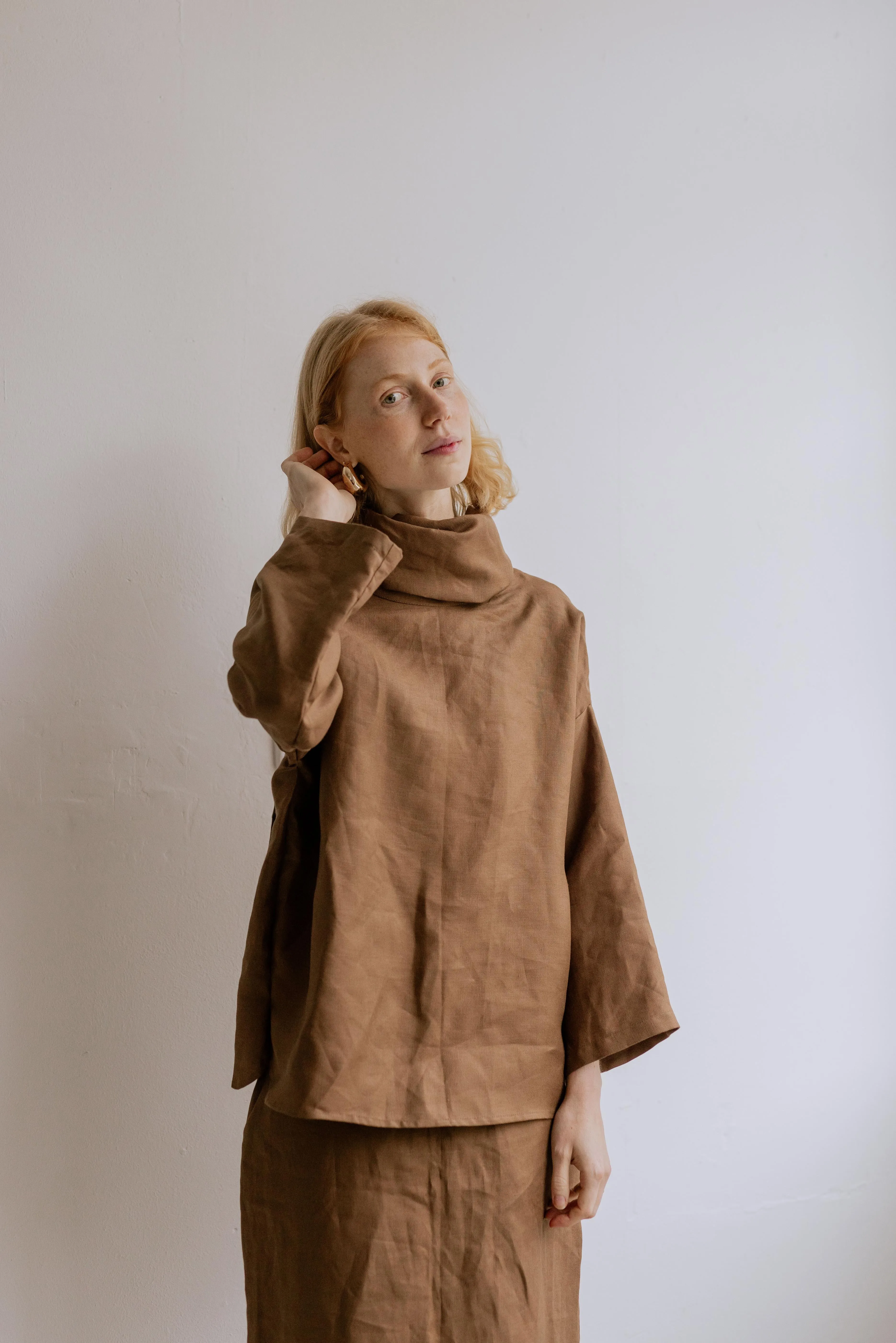 FREYA BLOUSE | CHOCOLATE sold by Kindred of Ireland product image thumbnail 3