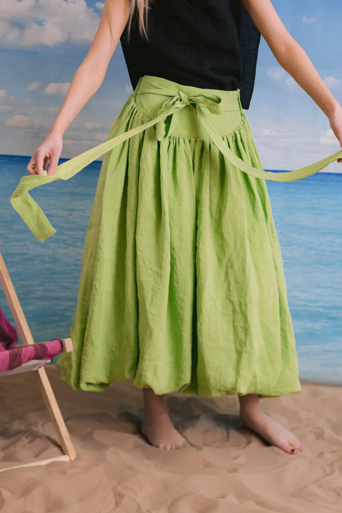 PARACHUTE SKIRT | LIME sold by Kindred of Ireland product image thumbnail 4