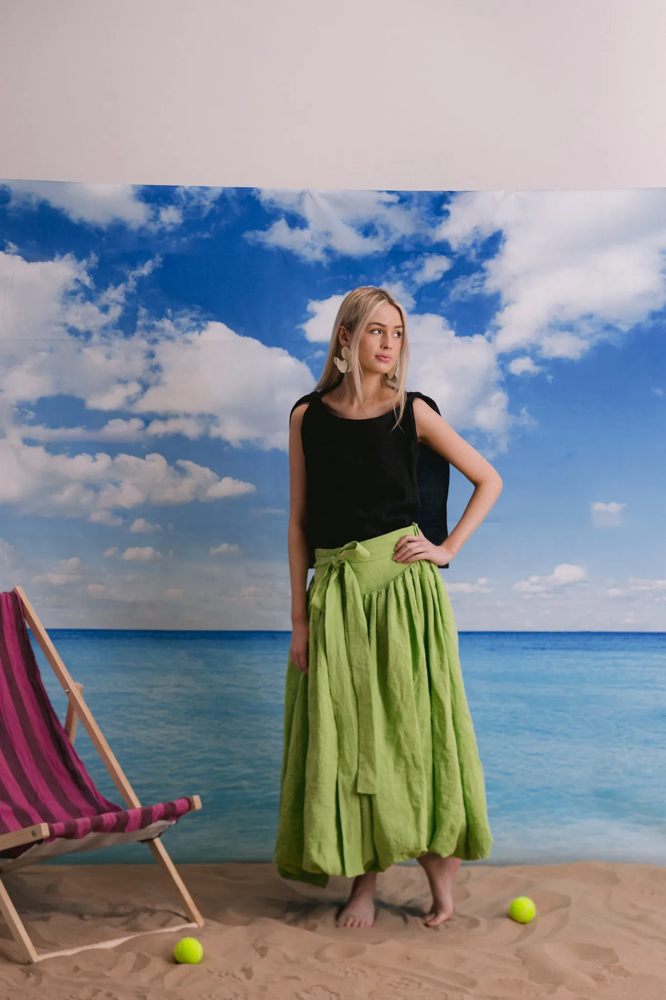 PARACHUTE SKIRT | LIME sold by Kindred of Ireland product image thumbnail 3