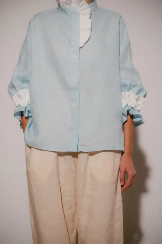 MARSHMALLOW BLOUSE | BLUE made by Kindred of Ireland