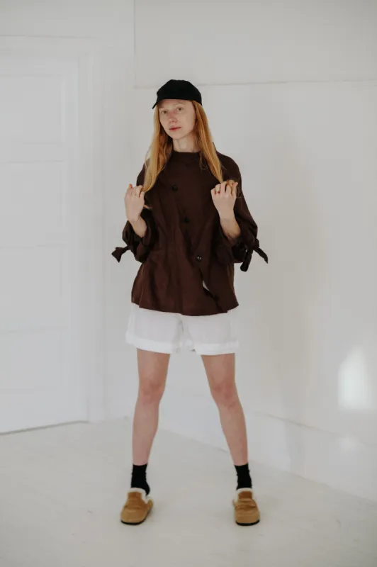 VIVIENNE BLOUSE | BROWN sold by Kindred of Ireland