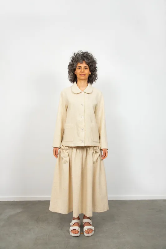 Cream Tweed Round Collared Jacket sold by The Tweed Project