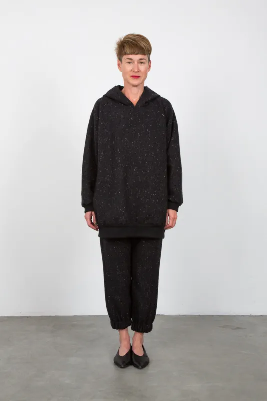 black oversized hoodie sold by The Tweed Project